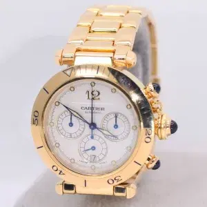 Cartier Pasha 38mm Chronograph Automatic 18k Gold Watch