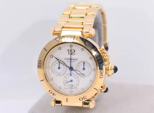 Cartier Pasha 38mm Chronograph Automatic 18k Gold Watch