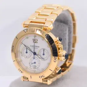 Cartier Pasha 38mm Chronograph Automatic 18k Gold Watch