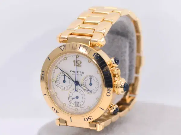 Cartier Pasha 38mm Chronograph Automatic 18k Gold Watch