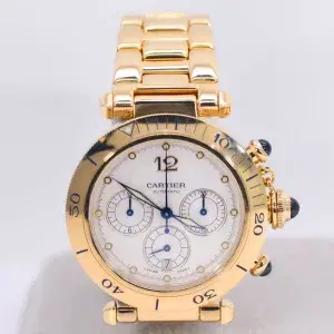 Cartier Pasha 38mm Chronograph Automatic 18k Gold Watch