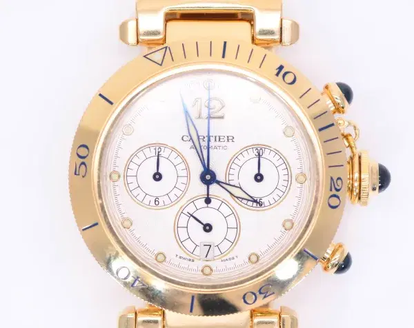 Cartier Pasha 38mm Chronograph Automatic 18k Gold Watch