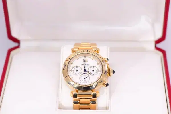 Cartier Pasha 38mm Chronograph Automatic 18k Gold Watch