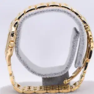 Cartier Panthere Watch 22mm Factory Diamond Pave 18k Yellow Gold