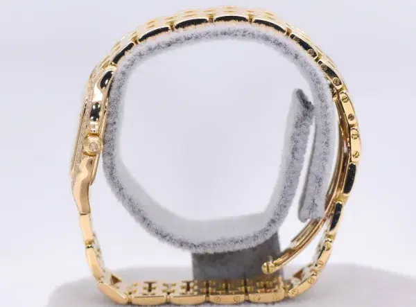 Cartier Panthere Watch 22mm Factory Diamond Pave 18k Yellow Gold