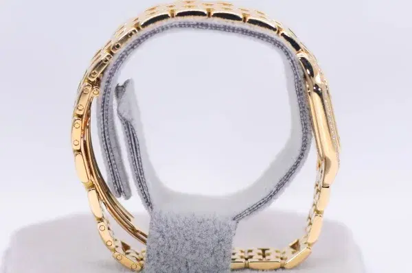 Cartier Panthere Watch 22mm Factory Diamond Pave 18k Yellow Gold