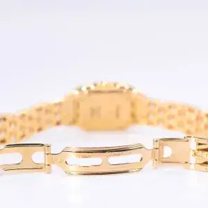 Cartier Panthere Watch 22mm Factory Diamond Pave 18k Yellow Gold