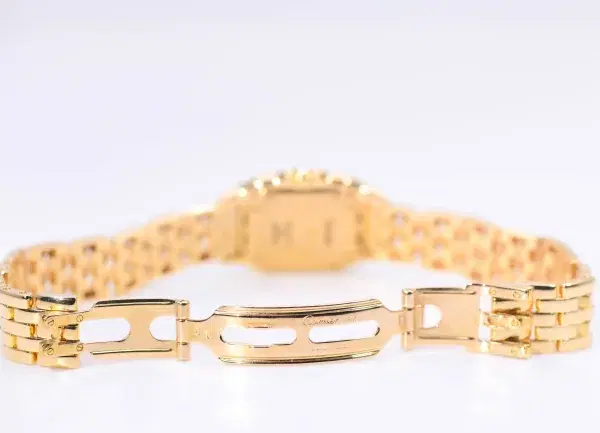 Cartier Panthere Watch 22mm Factory Diamond Pave 18k Yellow Gold