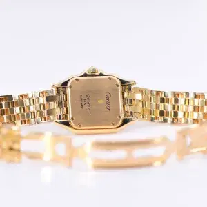 Cartier Panthere Watch 22mm Factory Diamond Pave 18k Yellow Gold