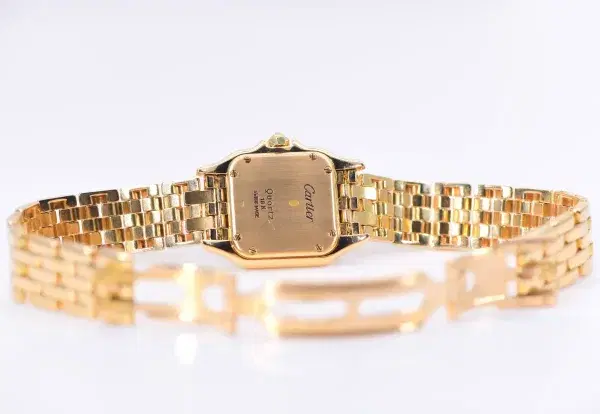 Cartier Panthere Watch 22mm Factory Diamond Pave 18k Yellow Gold