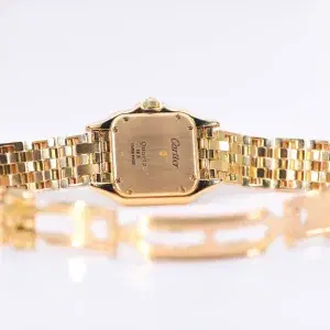 Cartier Panthere Watch 22mm Factory Diamond Pave 18k Yellow Gold