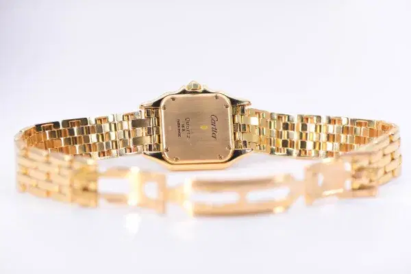 Cartier Panthere Watch 22mm Factory Diamond Pave 18k Yellow Gold