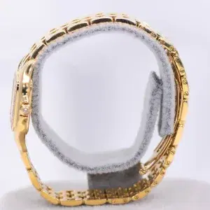 Cartier Panthere Watch 22mm Factory Diamond Pave 18k Yellow Gold