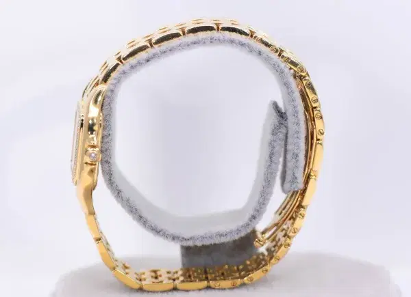 Cartier Panthere Watch 22mm Factory Diamond Pave 18k Yellow Gold