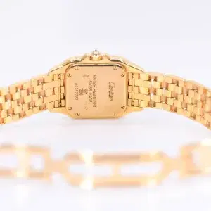 Cartier Panthere Watch 22mm Factory Diamond Pave 18k Yellow Gold