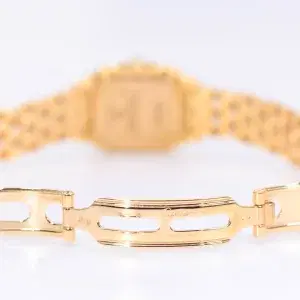 Cartier Panthere Watch 22mm Factory Diamond Pave 18k Yellow Gold