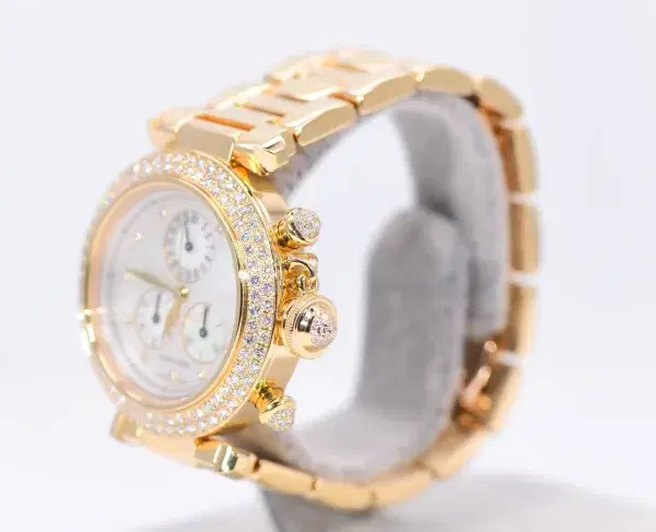 Cartier Pasha 36mm Factory Diamonds 18k Gold Watch