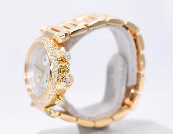 Cartier Pasha 36mm Factory Diamonds 18k Gold Watch