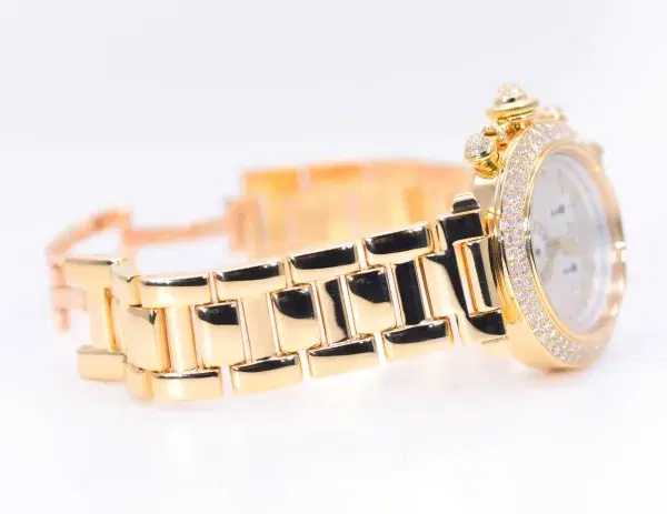 Cartier Pasha 36mm Factory Diamonds 18k Gold Watch