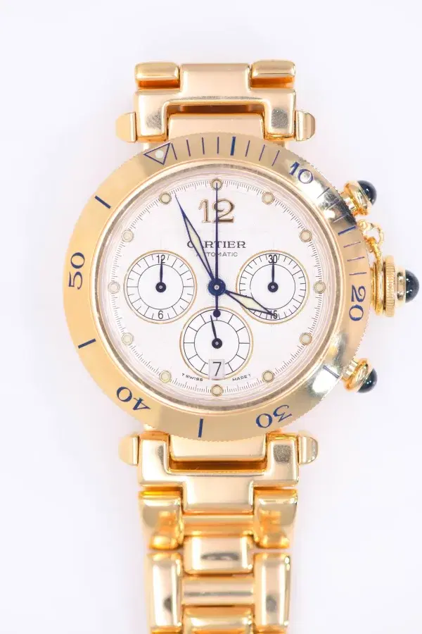 Cartier Pasha 38mm Chronograph Automatic 18k Gold Watch