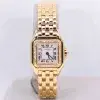 Cartier Panthere Watch 22mm Factory Diamond Pave 18k Yellow Gold