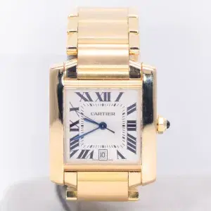 Cartier Tank Francaise Watch 27mm Yellow Gold Box