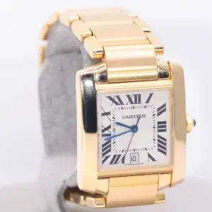 Cartier Tank Francaise Watch 27mm Yellow Gold Box