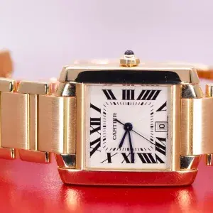 Cartier Tank Francaise Watch 27mm Yellow Gold Box