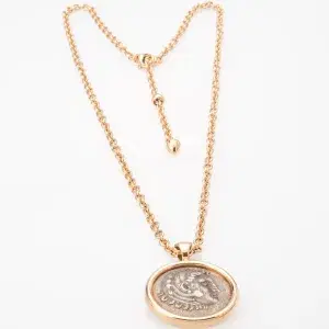 Bvlgari Monete Antique Coin Long Necklace in 18k Rose Gold and Antique Silver Coin