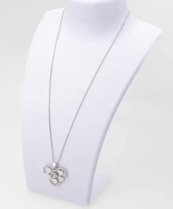 Chopard Amore Hearts Pendant Necklace 18k White Gold