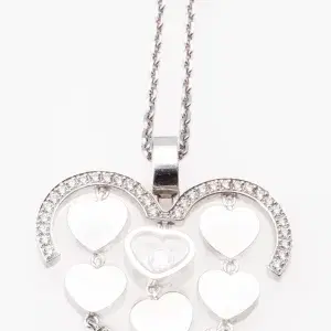 Chopard Amore Hearts Pendant Necklace 18k White Gold