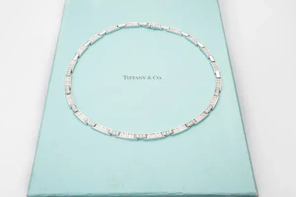 Tiffany & Co Atlas Diamond and 18k White Gold Necklace