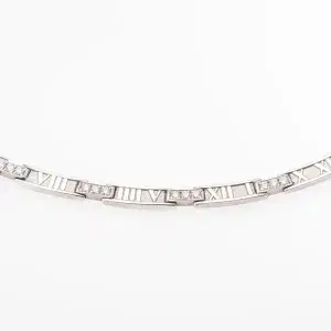 Tiffany & Co Atlas Diamond and 18k White Gold Necklace