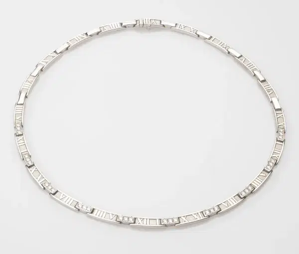 Tiffany & Co Atlas Diamond and 18k White Gold Necklace